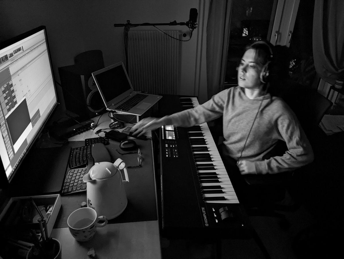 Magdalena Demetz composing in her studio